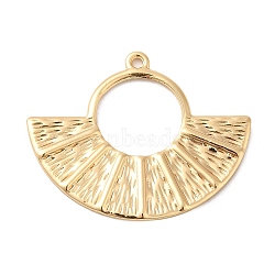 Brass Pendants, Fan Charm, Real 18K Gold Plated, 30x37x1.4mm, Hole: 1.6mm(KK-F860-08G)