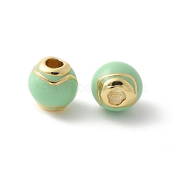 Brass Enamel Beads, Rack Plating, Cadmium Free & Lead Free, Long-Lasting Plated, Real 18K Gold Plated, Round, Tennis, 7.5mm, Hole: 2mm(KK-P294-37G-04)