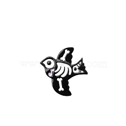 Safety Brooch Pin, Alloy Enamel Badge for Suit Shirt Collar, Bird, 25x24mm(JEWB-PW0001-003J)