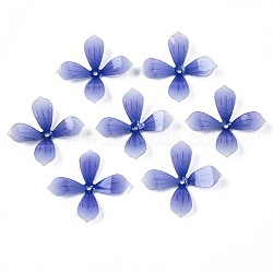 Plastic Beads, Flower, Blue, 22.5x22.5x4.5~5.5mm, Hole: 1.2mm(KY-N015-63)