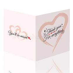 Rectangle Paper Farewell Greeting Card, Heart, 350x275mm, unfolded: 550x350mm.(AJEW-WH0522-002)