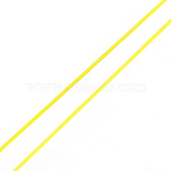 Korean Elastic Crystal Thread, Stretch Bracelet String, Round Beading Cord, Yellow, 1mm, about 27.34 yards(25m)/roll(EW-L003-1mm-20)