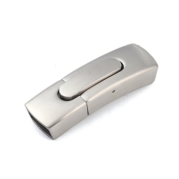 316 Stainless Steel Bayonet Clasps, Stainless Steel Color, 41.5x13x8.5mm, Hole: 11x5.5mm