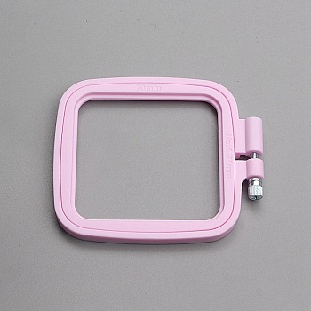 Rectangle Embroidery Hoops, Plastic Cross Stitch Hoop, for Embroidery and Cross Stitch, PeachPuff, 75x70mm