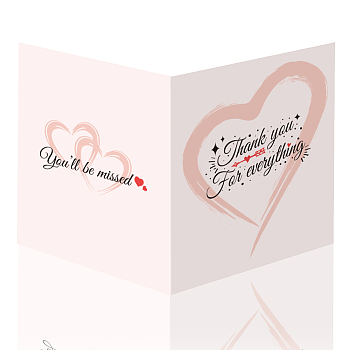 Rectangle Paper Farewell Greeting Card, Heart, 350x275mm