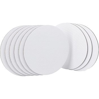 Painting Canvas Panels, with Coated Paper on the Back, Blank Drawing Boards, for Oil & Acrylic Painting, Flat Round, White, 15x0.3cm