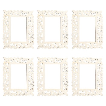 Natural Wood Wall Art Decor Wood Sign, Rectangle, BurlyWood, 215x173x2.5mm, 6pcs/set