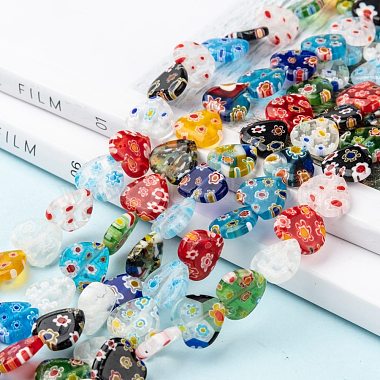 Heart Handmade Millefiori Glass Beads Strands(LK-R004-68)-5