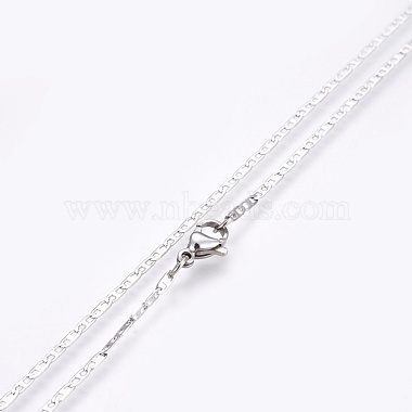 Non-Tarnish 304 Stainless Steel Mariner Link Chain Necklaces(NJEW-F248-15A-P)-2