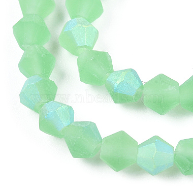 Imitez des brins de perles en verre givré bicône en cristal autrichien(GLAA-F029-TM4mm-A24)-3