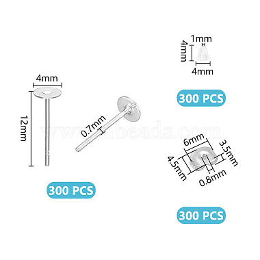 300Pcs 304 Stainless Steel Stud Earring Findings(STAS-UN0052-50)-3