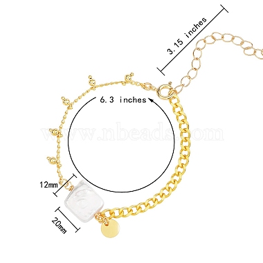 3 pièces 3 styles ronds plats 304 bracelets à breloques en acier inoxydable(BJEW-SZ0001-30)-2