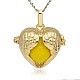 Golden Tone Brass Hollow Heart Cage Pendants(KK-J241-08G)-1