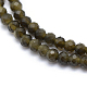 collier de perles d'obsidienne dor&eacute;e naturelle(X-G-E411-34-3mm)-3