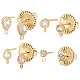 Beebeecraft 8Pcs 4 Style Brass Stud Earring Findings(DIY-BBC0001-05)-1