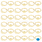 40Pcs Brass Pad Ring Base Findings, Adjustable, Lead Free & Cadmium Free, Golden, Tray: 10mm, Inner Diameter: 19mm(FIND-DC0006-65G)