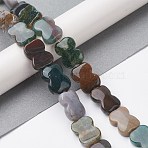 Natural Indian Agate Beads Strands, Bowknot, 16~16.5x12.5~13x5~5.5mm, Hole: 1.4mm, about 13pcs/strand, 8.46''(21.5cm)(G-K359-D04-01)