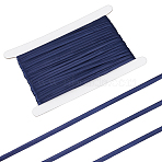 1Pc Satin Ribbon, for Garment Accessories, Cheongsam Decoration, with 1Pc Cardboard Display Card, Prussian Blue, 1/4 inch(5.5mm), about 27.34 Yards(25m)/Set(OCOR-BC0009-74B)