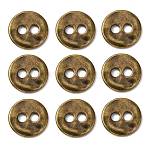 Tibetan Style Buttons, Cadmium Free & Lead Free, Flat Round, Antique Golden, 13x2mm, Hole: 2.5mm(TIBE-R178-AG-LF)