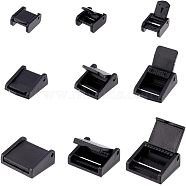 42Pcs 3 Style Plastic Cam Buckle, Webbing Strap Toggle Clip, Rectangle, Black, 18~29x14~32x8.5~13.5mm, 14pcs/style(KY-NB0001-47)