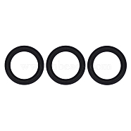 3Pcs Ring Silicone Focal Beads, Chewing Beads  For Teethers, DIY Nursing Necklaces Making, Black, 65x9.5mm, Hole: 3mm, Inner Diameter: 44mm(JX895A-01)
