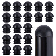 20Pcs Plastic Furniture End Caps, Metal Chair Leg Inserts Plug, Round Tube Inserts, Chair Leg Glide Protectors, Mushroom, Black, 26.5x25.5mm(FIND-GF0003-26)