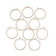 Alloy Open Back Bezel Pendants, For DIY UV Resin, Epoxy Resin, Pressed Flower Jewelry, Round Ring, Light Gold, 32.5x28.5x4.5mm, Hole: 2mm, Inner Diameter: 25mm(PALLOY-YW0001-09LG)