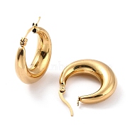 Vacuum Plating 304 Stainless Steel Chunky Hoop Earrings for Women, Golden, 27x24x7mm, Pin: 0.6mm(EJEW-F280-06C-G)