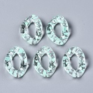 Transparent Spray Paint Acrylic Linking Rings, Quick Link Connectors, for Curb Chains Making, Twist, Aquamarine, 29.5x20x6mm, Inner Diameter: 8x16mm(TACR-Q276-001F)