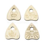 Mini Wood Crystal Ball Display Bases, Crystal Sphere Display Stand, Heart with Tarot Themed Patterns, All Seeing Eye/Goblet/Snake/Butterfly, Lemon Chiffon, 83.5x67.5x4.5mm, Hole: 16mm, 4pcs/set(AJEW-M208-01B)