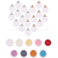 DIY Pendant Making, Blown Glass Globe Beads, Rack Plating Brass Pendant Bails and Imitation Pearl Acrylic Beads, Mixed Color, 118x72x35mm(DIY-PH0025-07)