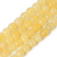 Natural Quartz Beads Strands, Dyed & Heated, Imitation Citrine, Round, 6~6.5mm, Hole: 1mm, about 62pcs/strand, 14.76 inch(37.5cm)(G-R479-6mm-08)