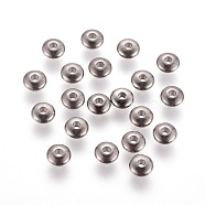 Brass Spacer Beads, Rondelle, Gunmetal, 5x2mm, Hole: 1.5~2mm(KK-E246-B)
