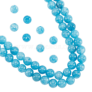 Natural Blue Quartz Beads Strands, Imitation Amazonite, Round, Dyed, 6mm, Hole: 1mm, about 61~66pcs/strand, 14.76~15.16 inch(37.5~38.5cm), 2 strands/box(G-NB0003-69)