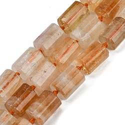 Natural Yellow Quartz Beads Strands, Faceted, Column, 16x12mm, Hole: 1.5mm, about 21pcs/strand, 16.34''(41.5cm)(G-G162-D07-02)