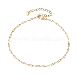 304 Stainless Steel Oval Link Chains Anklets for Women, Golden, 9-1/8 inch(23cm)(AJEW-AN00623)