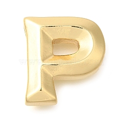 Rack Plating Brass Pendants, Long-Lasting Plated, Cadmium Free & Lead Free, Letter A~Z Charms, Letter P, 17.5x16x6mm, Hole: 3.5x2mm(KK-I722-07G-P)