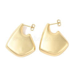 Rack Plating Brass Stud Earrings for Women, Cadmium Free & Lead Free, Long-Lasting Plated, Real 18K Gold Plated, 35x30mm(EJEW-G394-45G)