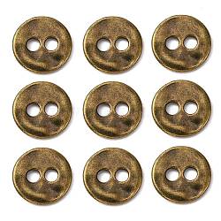 Tibetan Style Buttons, Cadmium Free & Lead Free, Flat Round, Antique Golden, 13x2mm, Hole: 2.5mm(TIBE-R178-AG-LF)