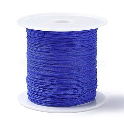 Nylon Chinese Knot Cord, Nylon Jewelry Cord for Jewelry Making, Blue, 0.4mm, about 28~30m/roll(NWIR-C003-02N)