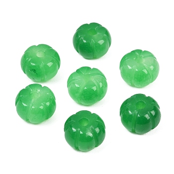 Natural Quartz Dyed Beads, Pumpkin, Green, 14~15.5x9~10mm, Hole: 3mm