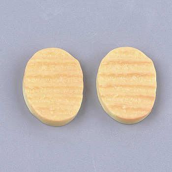 Resin Cabochons, Imitation Food, Biscuit, Navajo White, 28x21x6mm
