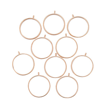 Alloy Open Back Bezel Pendants, For DIY UV Resin, Epoxy Resin, Pressed Flower Jewelry, Round Ring, Light Gold, 32.5x28.5x4.5mm, Hole: 2mm, Inner Diameter: 25mm