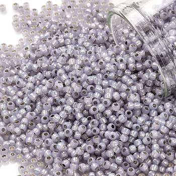 TOHO Round Seed Beads, Japanese Seed Beads, (2122) Silver Lined Light Amethyst Opal, 11/0, 2.2mm, Hole: 0.8mm, about 5555pcs/50g