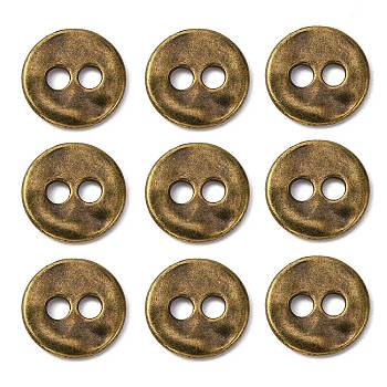 Tibetan Style Buttons, Cadmium Free & Lead Free, Flat Round, Antique Golden, 13x2mm, Hole: 2.5mm