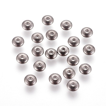 Brass Spacer Beads, Rondelle, Gunmetal, 5x2mm, Hole: 1.5~2mm