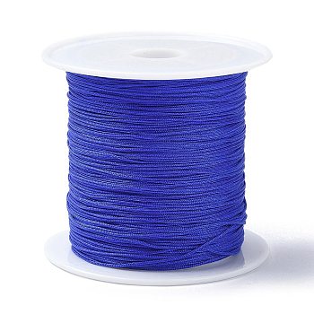 Nylon Chinese Knot Cord, Nylon Jewelry Cord for Jewelry Making, Blue, 0.4mm, about 28~30m/roll