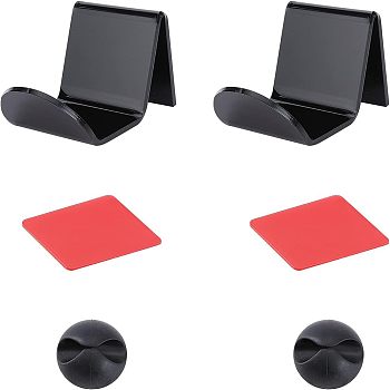 Arrylic Earphone Display Stands Set, with Glue Stickers & Adhesive Holder, Wall-mounted, Mixed Color, 9.95x6.1x6cm