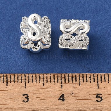 Rack Plating Brass Pave Clear Cubic Zirconia European Beads(KK-M285-23S)-3