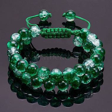 bracelet de perles tressées en verre rond étincelant(BJEW-SW00082-10)-8